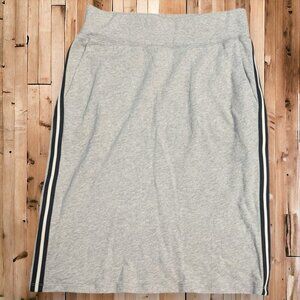 Lauren by Ralph Lauren Grey Sweat Skirt with Black & White Stripes Size XS